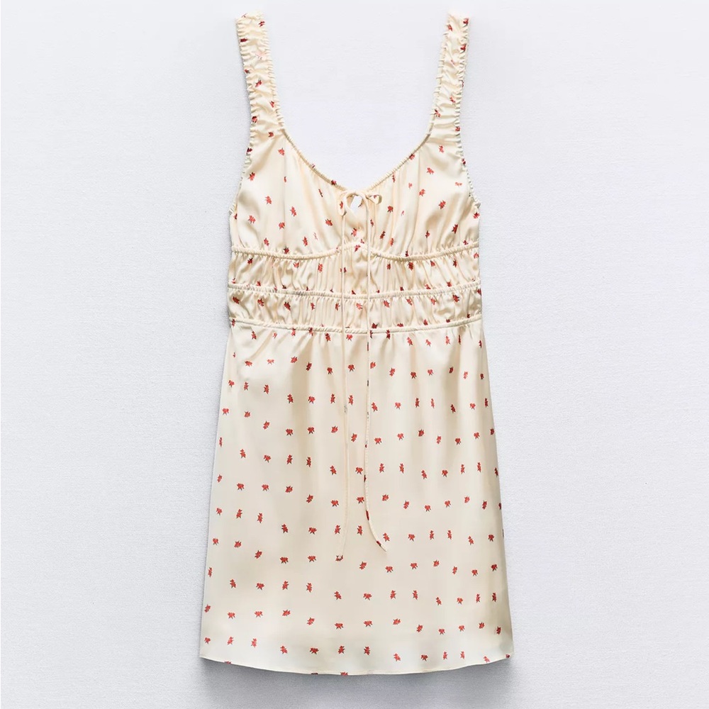 Zara satin floral dress